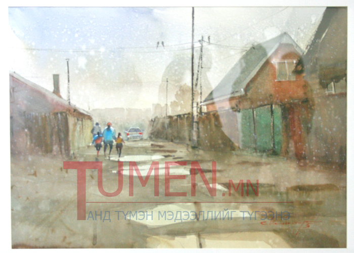 Зураач С.Мөнхбаатарын  “WATERCOLOUR “ уран бүтээлийн үзэсгэлэнгийн бүтээлүүдээс