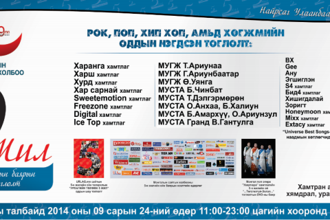 Хамтарсан талархлын баярын тоглолтонд оролцох уран бүтээлчдийн нэрс тодорлоо