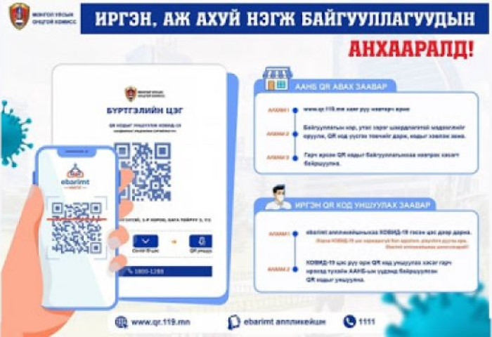 Нийслэлд хамгийн олон буюу 5,500 орчим иргэн QR код уншуулан зорчилт хөдөлгөөнөө бүртгүүлжээ